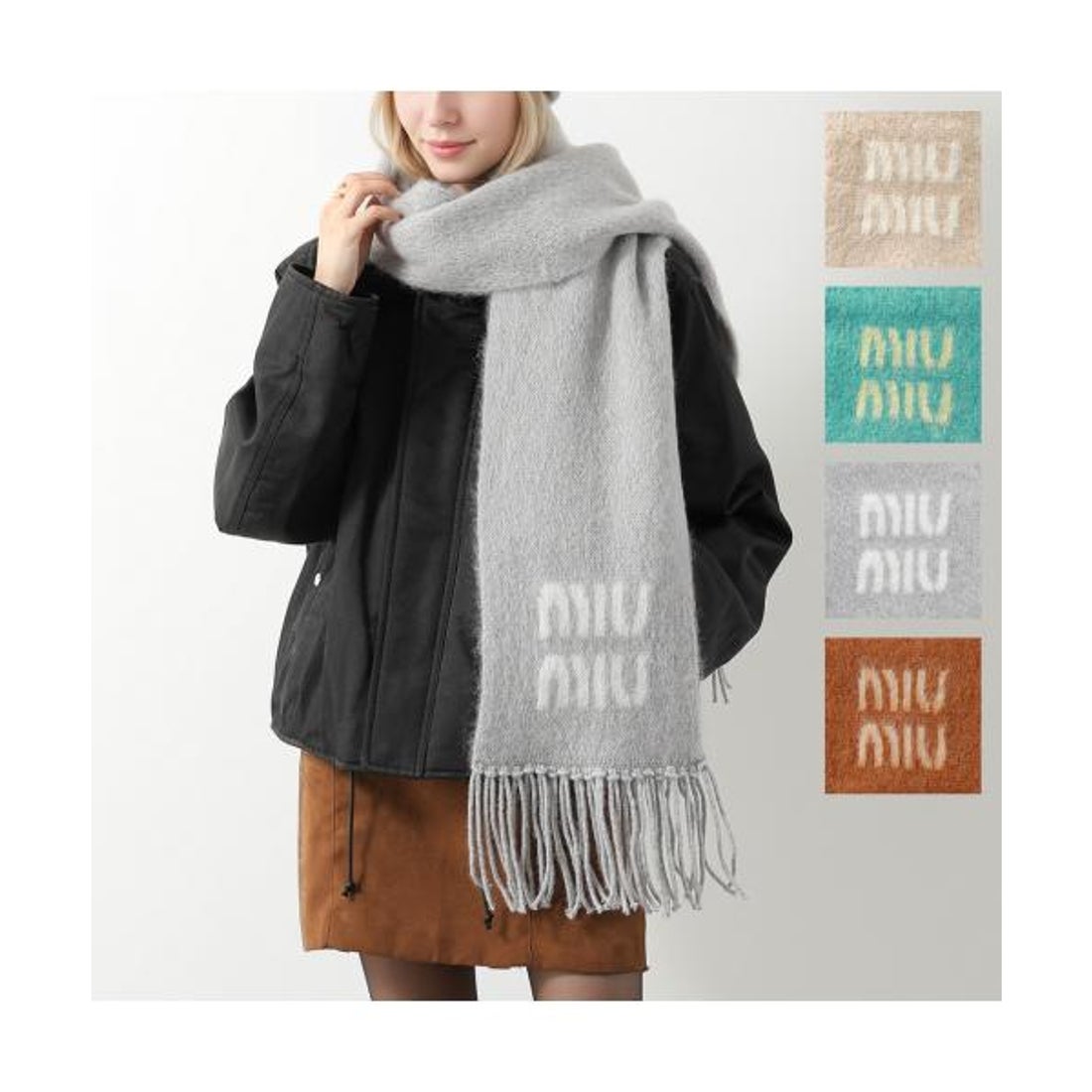 ミュウミュウ Miu Miu MIUMIU マフラー 5FS062 2CQD モヘアブレンド