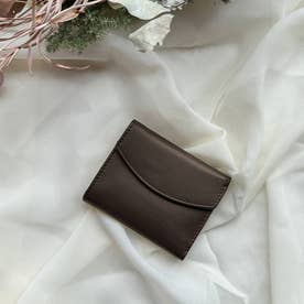 [mieno]牛革レザーコンパクトミニ財布 （ダークブラウン）