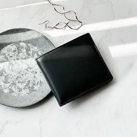 [mieno]牛革レザーコンパクトミニ二つ折り財布 （ブラック）
