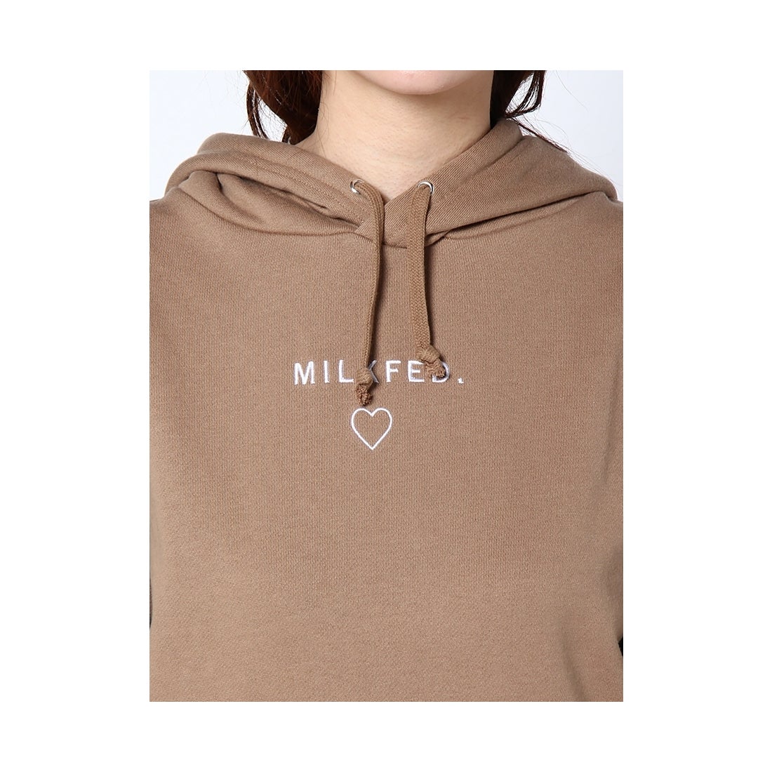 ミルクフェド MILKFED. KLINEHEARTBIGSWEATHOODIE/ハートロゴビッグ 