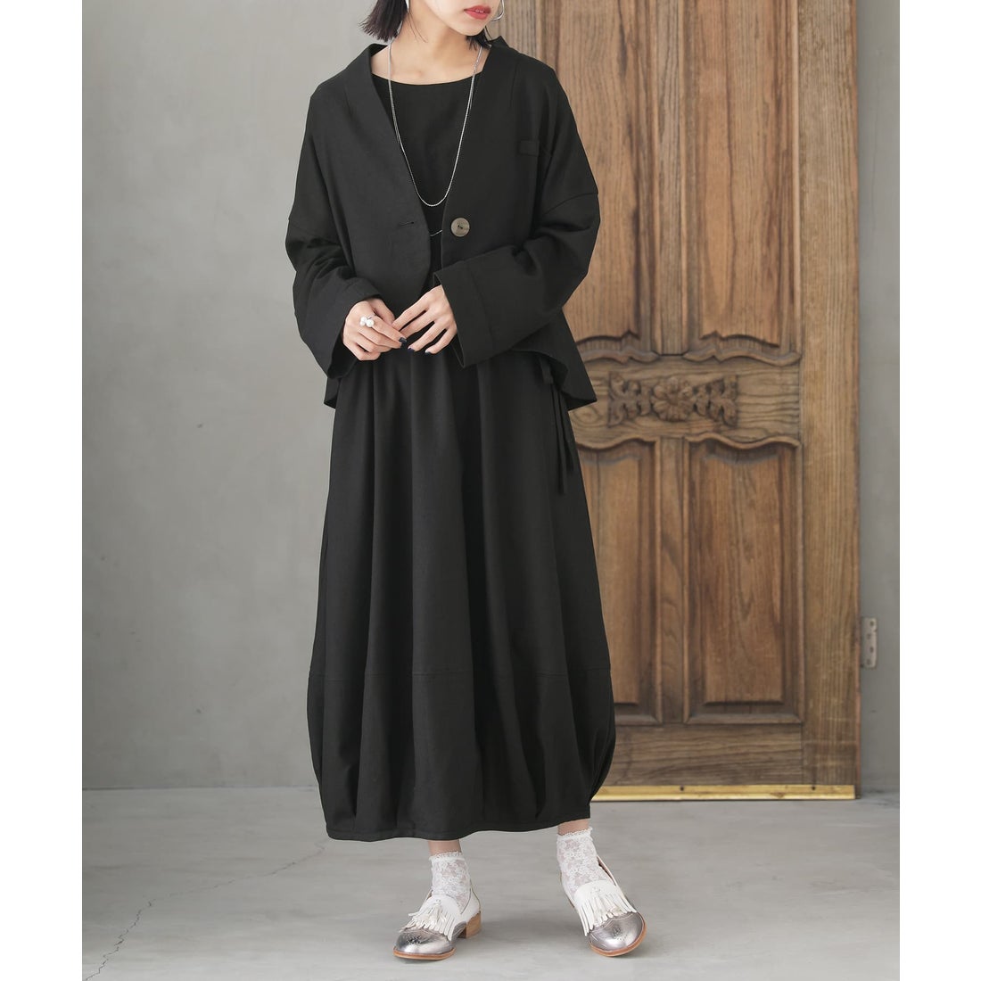 オシャレウォーカー osharewalker 『リネン混ジャケット＆ワンピース 