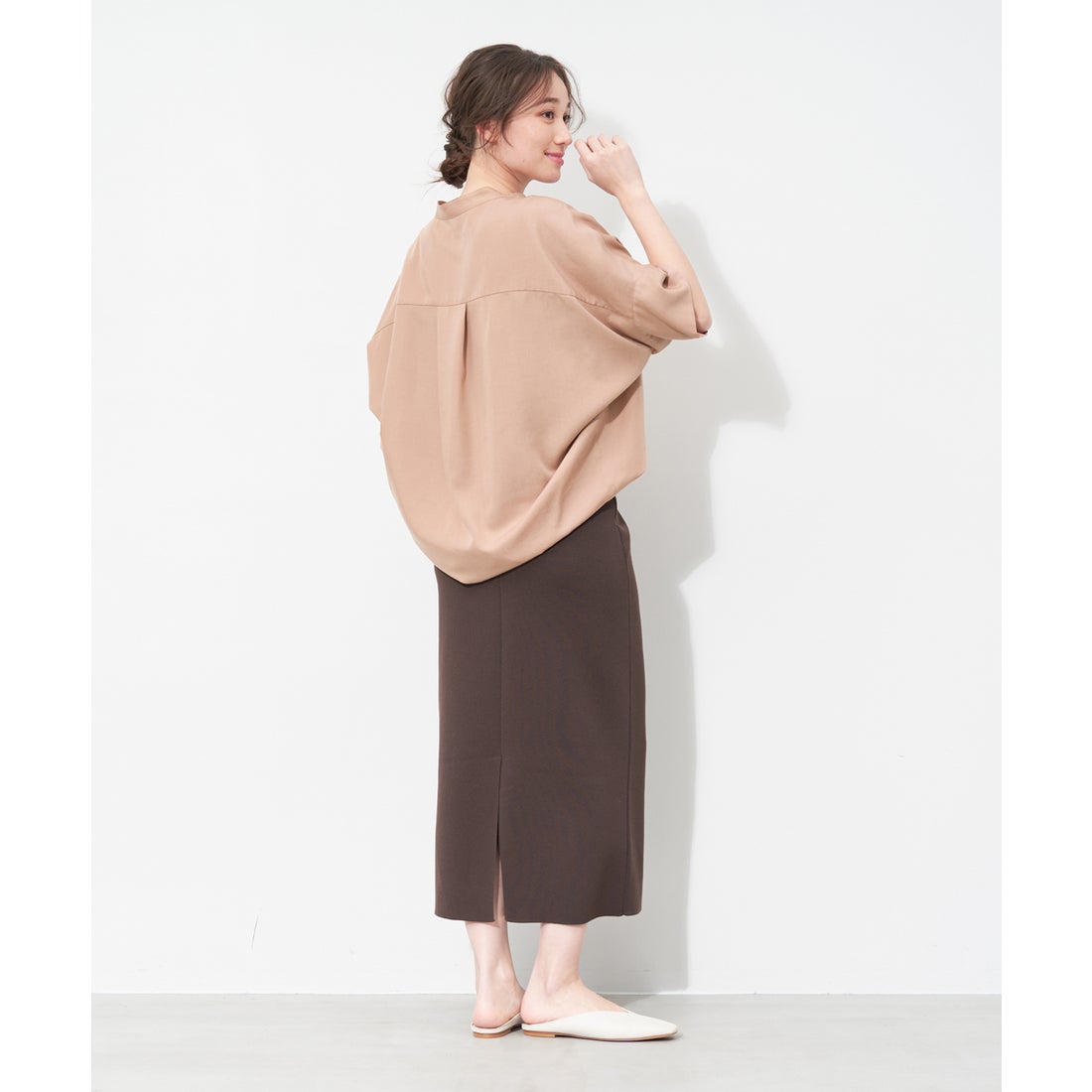 未使用【MICA＆DEAL】 スキッパーシャツ ビッグシャツ ベージュサイズ