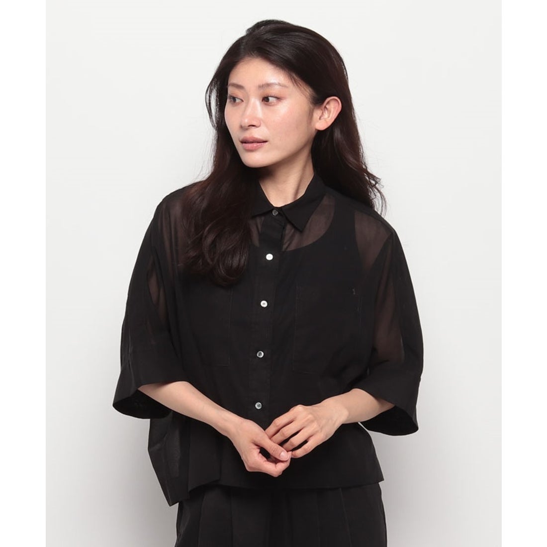 マイカアンドディール MICA&DEAL collared tent shirt （BLACK 