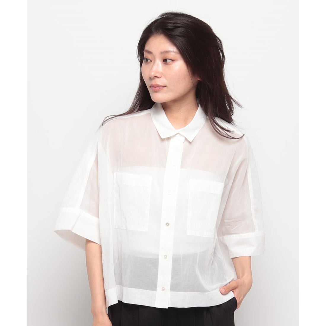 マイカアンドディール MICA&DEAL collared tent shirt （WHITE 