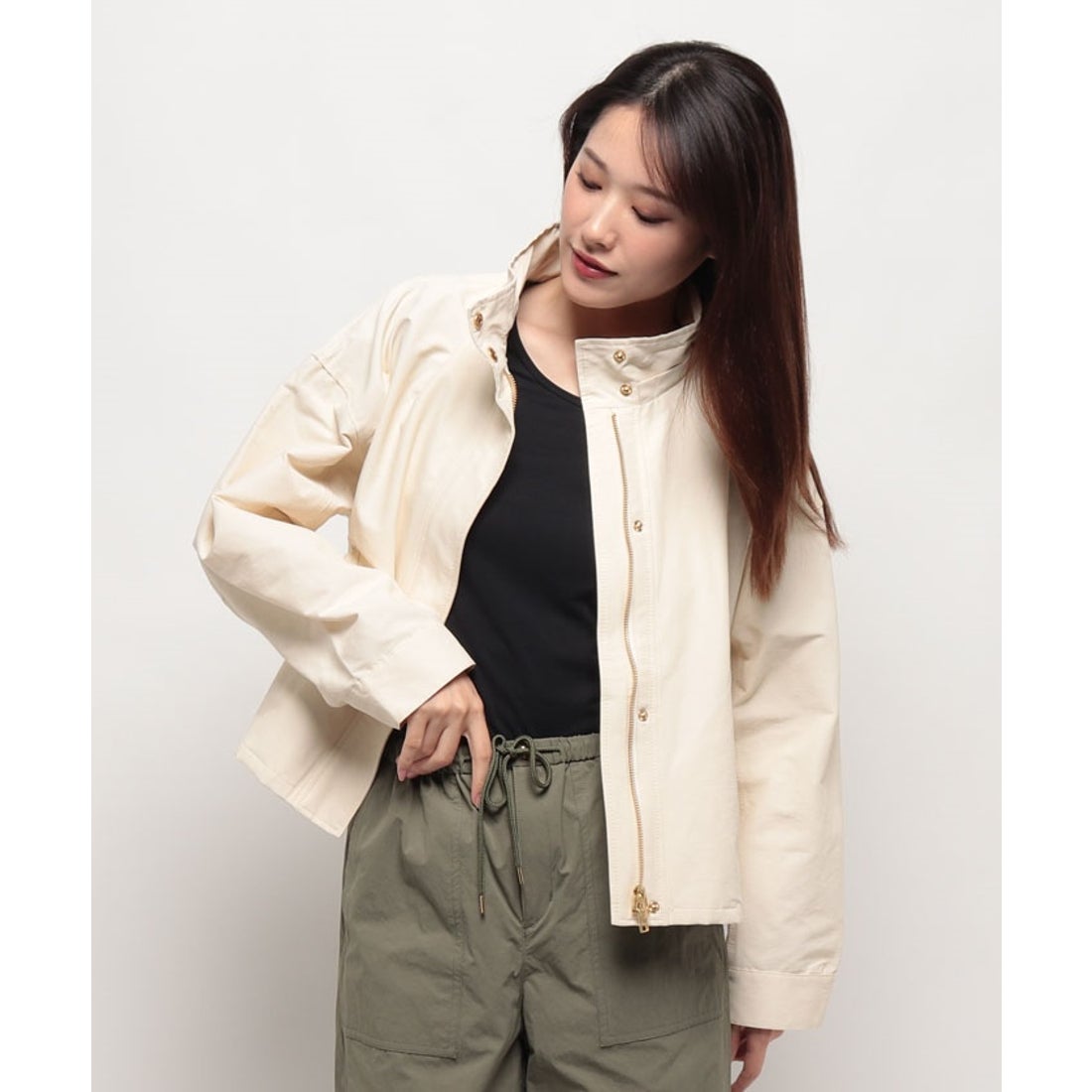 マイカアンドディール MICA&DEAL nylon hooded blouson （IVORY