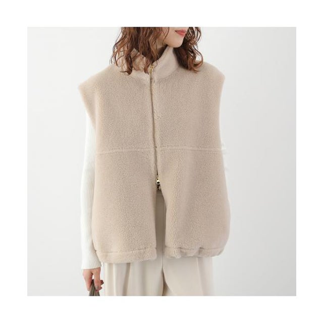 ベスト 0126306061 ボア ダブルジップ （BEIGE/ベージュ）