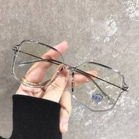 PCメガネ レディース メンズ 眼鏡 ブルーライトカット メガネ 超軽量 輻射防止 おしゃれ メガネ ミラー小物 PCグラス 度なし （グレー）
