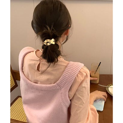 艶感カーブモチーフ 上品 大人用装飾留め （シルバー）｜詳細画像