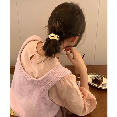 艶感カーブモチーフ 上品 大人用装飾留め （ゴールド）｜詳細画像
