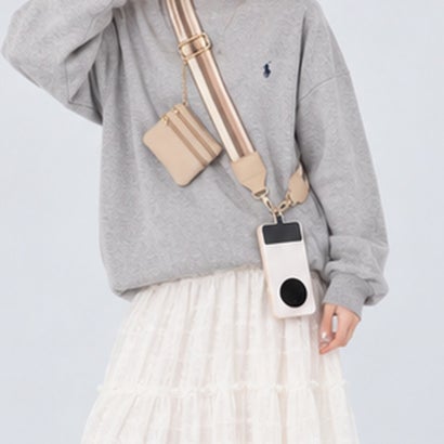 ミニポーチ付きスマホショルダーストラップ （レオパード）｜詳細画像