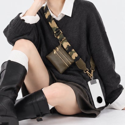 ミニポーチ付きスマホショルダーストラップ （ベージュ）｜詳細画像