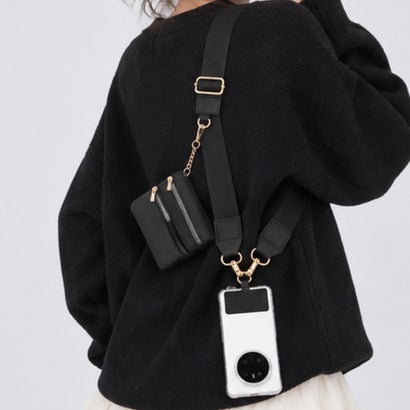 ミニミニストア miniministore ミニポーチ付きスマホショルダーストラップ （ブラック）｜詳細画像