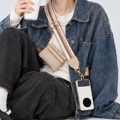 ミニミニストア miniministore ミニポーチ付きスマホショルダーストラップ （ブラック）｜詳細画像