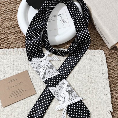 レトロ柄ネクタイ韓国風ナロータイおしゃれ （D）｜詳細画像