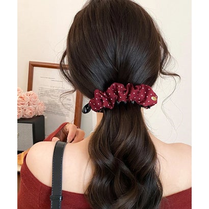 ドット柄ヘアクリップ ヘアアクセサリー （アイボリー）｜詳細画像