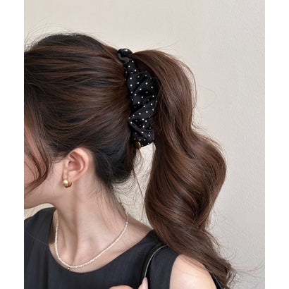 ドット柄ヘアクリップ ヘアアクセサリー （ブラック）｜詳細画像