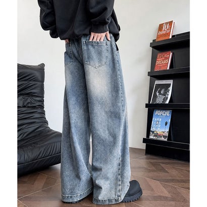 バギーデニムパンツ メンズ カーブデニム （サックスブルー）｜詳細画像