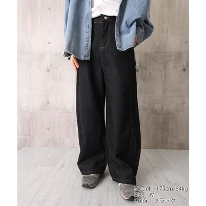 バギーデニムパンツ メンズ カーブデニム （サックスブルー）｜詳細画像