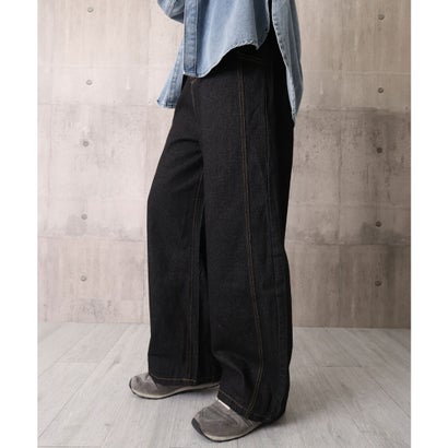 バギーデニムパンツ メンズ カーブデニム （サックスブルー）｜詳細画像