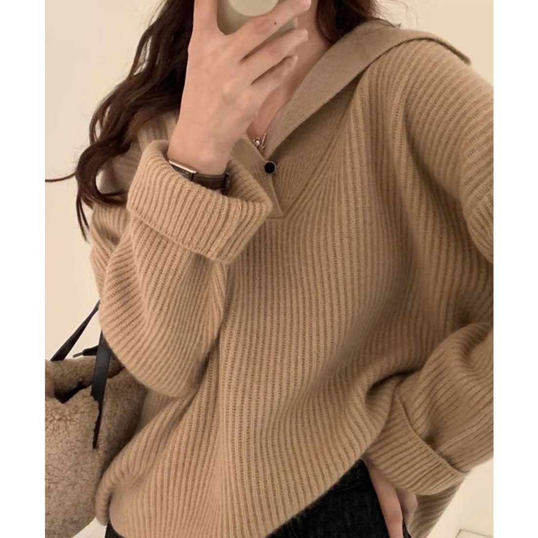 ミニミニストア miniministore ポロ襟ニットセーター レディース 韓国 