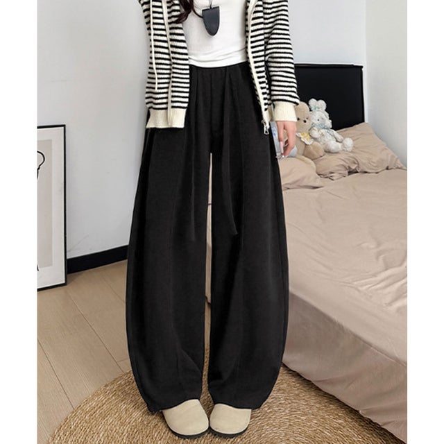 ワイドカーブパンツレディースワイドパンツ