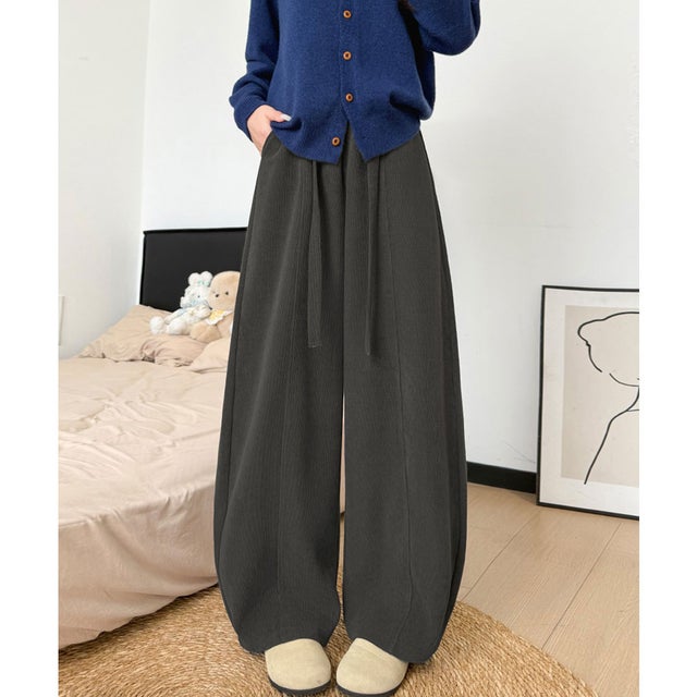ワイドカーブパンツレディースワイドパンツ