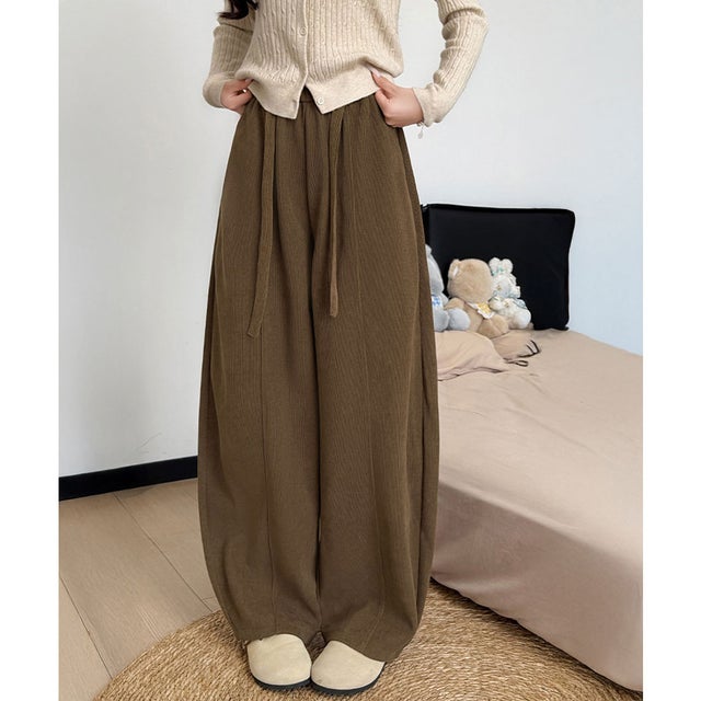 ワイドカーブパンツレディースワイドパンツ