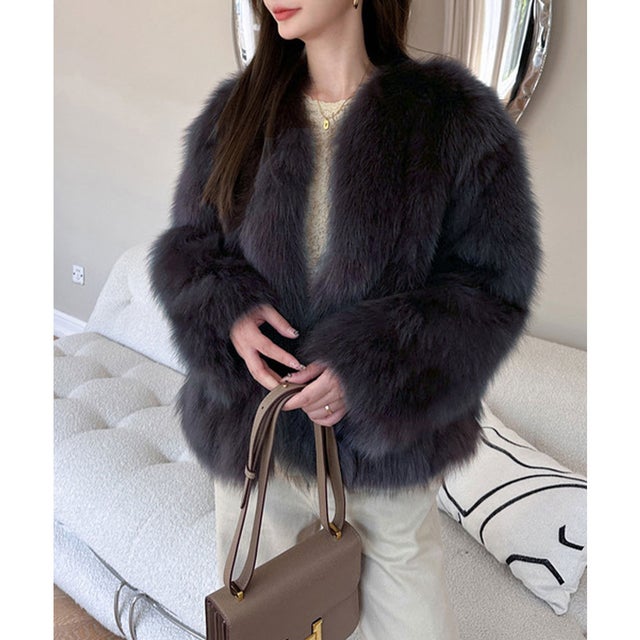 DoDoDo ベージュ ファーコート 完売カラー再追加 フェイクファー 