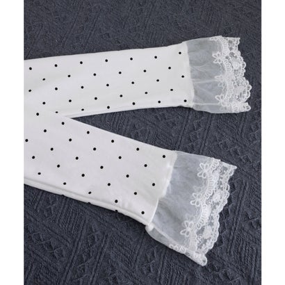 ミニミニストア miniministore ドット柄 レースフリルトップスハイネック （ブラック）｜詳細画像