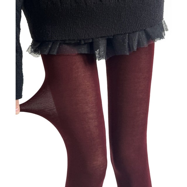 パンティストッキング無地  美脚タイツ （ワインレッド）
