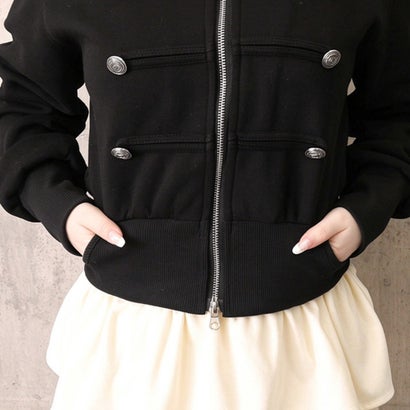 ミニミニストア miniministore ナポレオン風ジップブルゾンスタンドカラー （ブラック）｜詳細画像