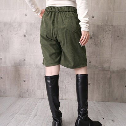 コーデュロイタックワイドハーフパンツ秋冬 （ブラック系1（裏起毛あり））｜詳細画像