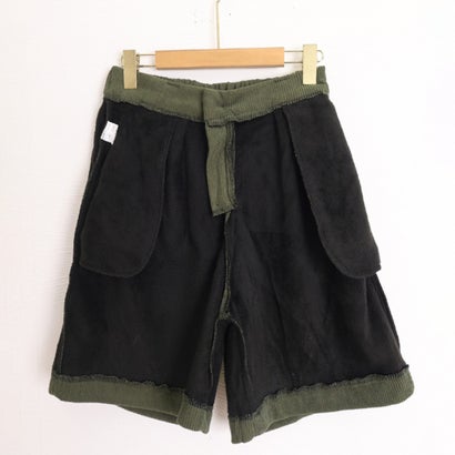コーデュロイタックワイドハーフパンツ秋冬 （カーキ系1（裏起毛あり））｜詳細画像