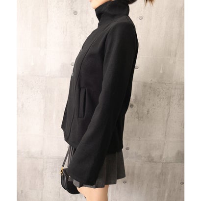 ミニミニストア miniministore スタンドカラーショートコート 斜めボタン （ブラック）｜詳細画像