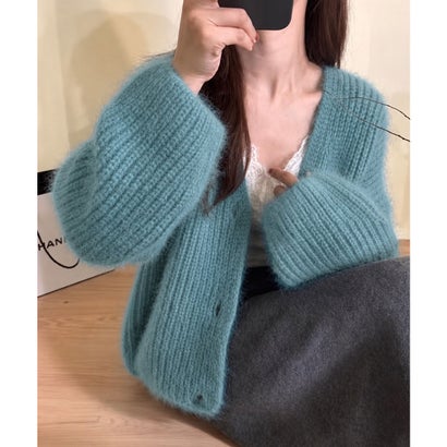 ミニミニストア miniministore シャギーニットショートカーディガン韓国風 （キャメル）｜詳細画像