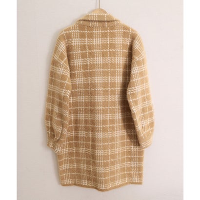 ミニミニストア miniministore チェック柄シャギーロングチェスターコート （キャメル）｜詳細画像