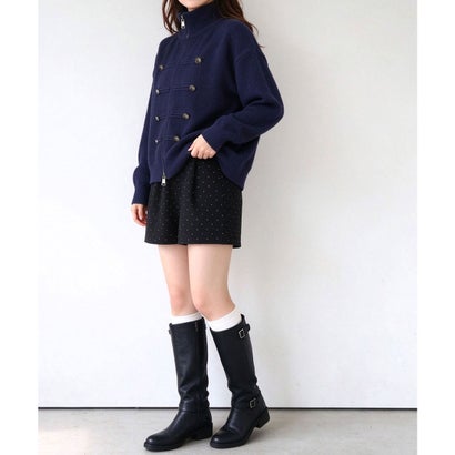 ミニミニストア miniministore ナポレオン風ニットジャケットダブルジップ （グレー）｜詳細画像