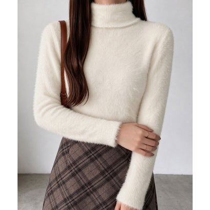 ミニミニストア miniministore シャギーニットタートルネックセーター長袖 （フューシャピンク）｜詳細画像