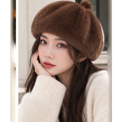 ミニミニストア miniministore もこもこフェイクファーベレー帽 秋冬帽子 （ライトピンク）｜詳細画像