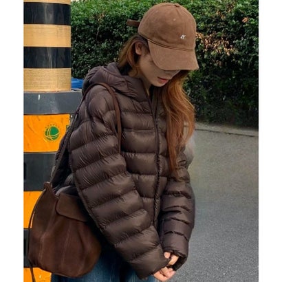 フード付き中綿ジャケットダブルジップ防寒 （グレイッシュベージュ）｜詳細画像