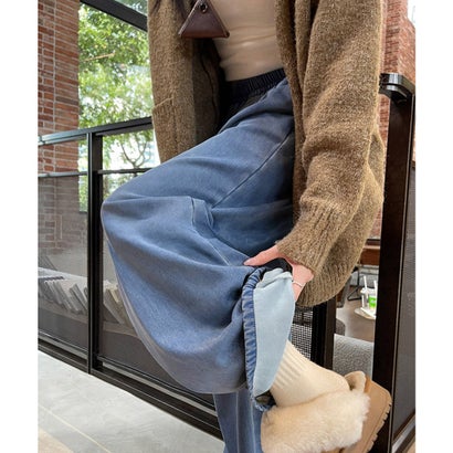裏起毛ノーマル2タイプ ワイドパンツ美脚 （ブラック*裏起毛あり）｜詳細画像