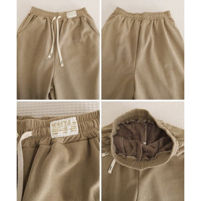 裏起毛パンツレディース裏ボアワイドパンツ （ベージュ）｜詳細画像