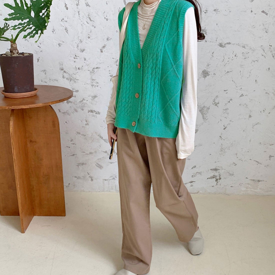 miniministore Vネック ニットベスト レディース春秋冬 -靴 