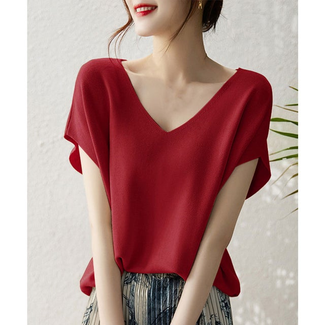 ニットトップス レディース 韓国春秋夏服