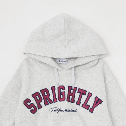 ミニマル minimal 【綿100%】【インナー付き】クロップドパーカー （シロ杢）｜詳細画像