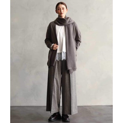 ミッシェルクラン MICHEL KLEIN [レイヤードスタイルにおすすめ]裾レースドッキングカットソー （ホワイト）｜詳細画像