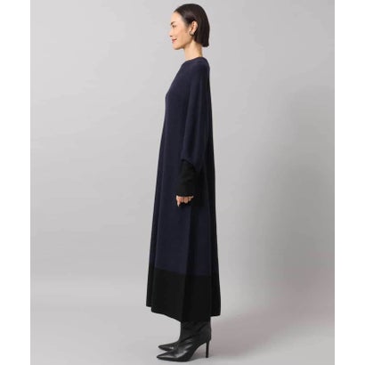 ミッシェルクラン MICHEL KLEIN ホールガーメント(R)バイカラーニットワンピース （ブラウン）｜詳細画像