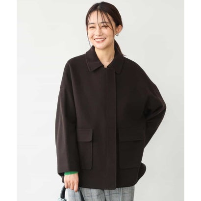エムケー ミッシェルクラン MK MICHEL KLEIN [超軽量]エアリアルウール ステンカラーZIPコート （アイボリー）｜詳細画像