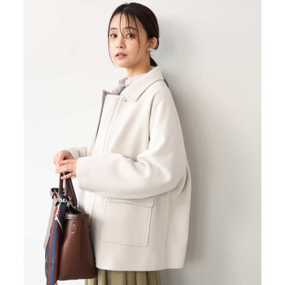 エムケー ミッシェルクラン MK MICHEL KLEIN [超軽量]エアリアルウール ステンカラーZIPコート （アイボリー）｜詳細画像