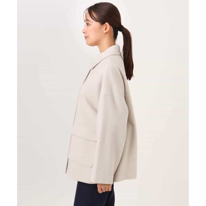 エムケー ミッシェルクラン MK MICHEL KLEIN [超軽量]エアリアルウール ステンカラーZIPコート （アイボリー）｜詳細画像